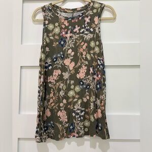 Maurices Green and Pink Floral Tank Top